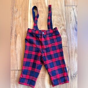 Janie and Jack plaid pants with matching suspenders 3-6 months NWOT